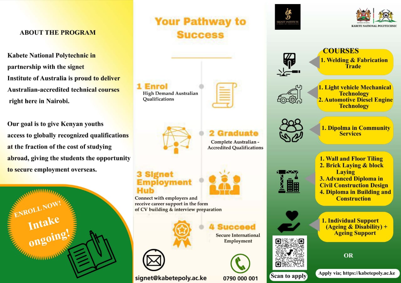 Kabete National Polytechnic Launches Australian-Accredited Courses Through New Partnership With Signet Institute